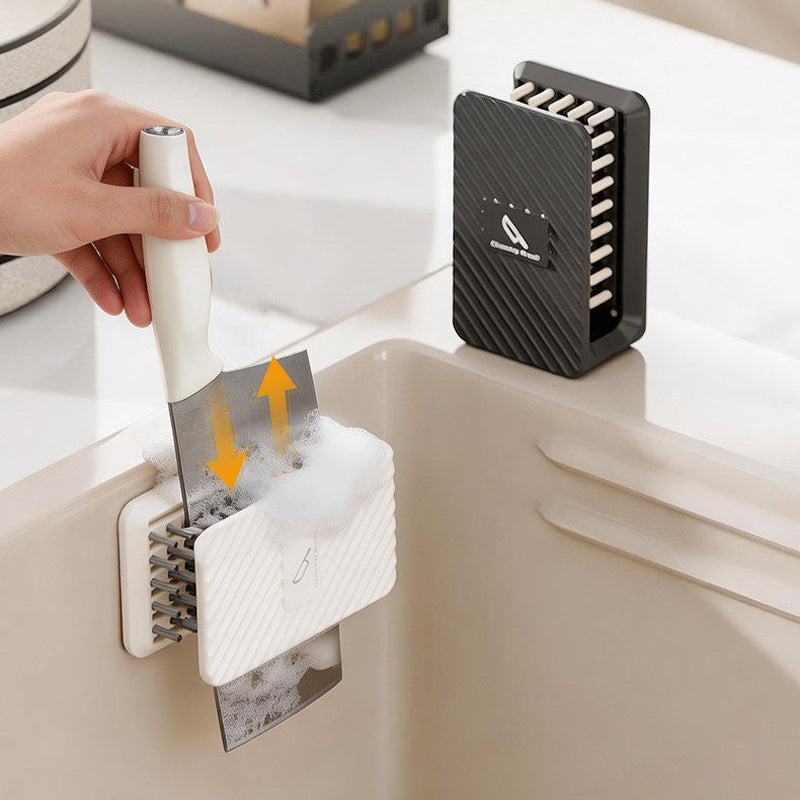 No-Drill Wall-Mounted Knife Cleaning Brush