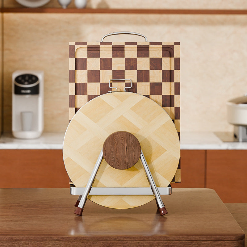 Beech Wood Cutting Board Rack with Rust-Resistant Frame
