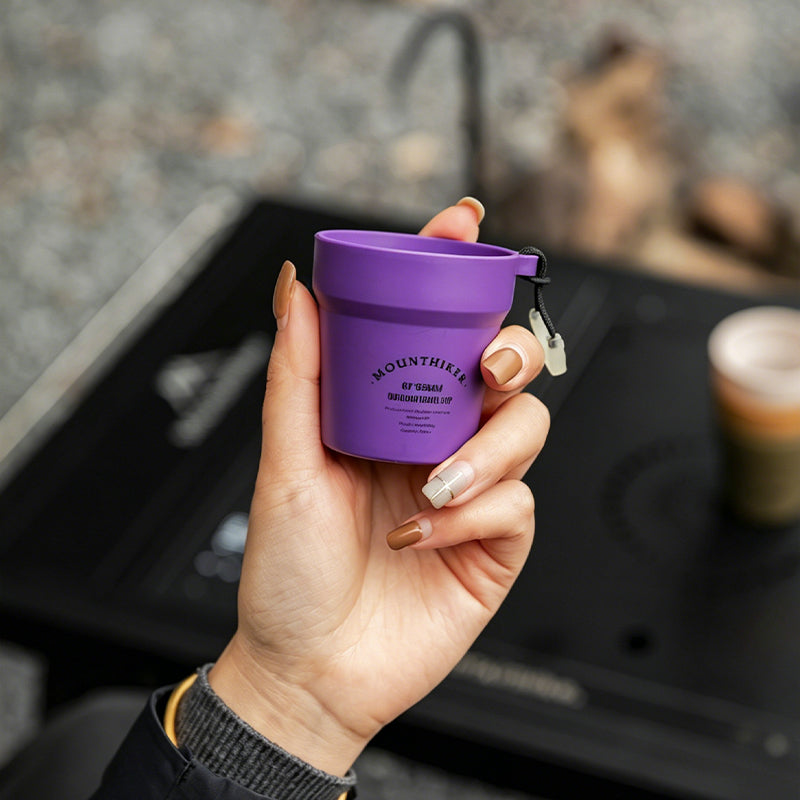 Stackable Camping Cup Set with Glow-in-the-Dark Handles