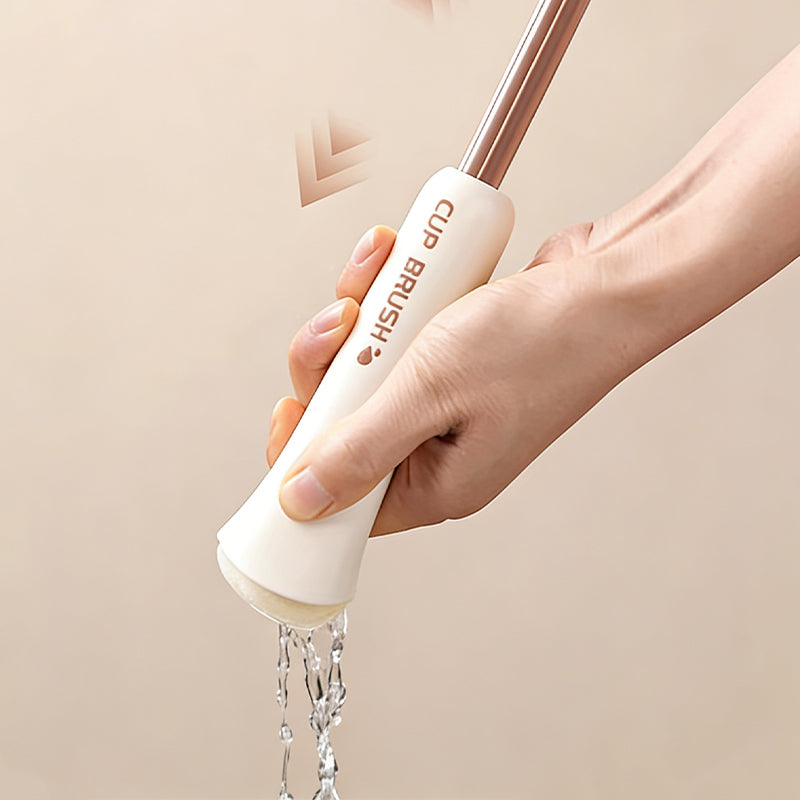 Long Handle Cup Brush – Sponge Head & Straw Brush