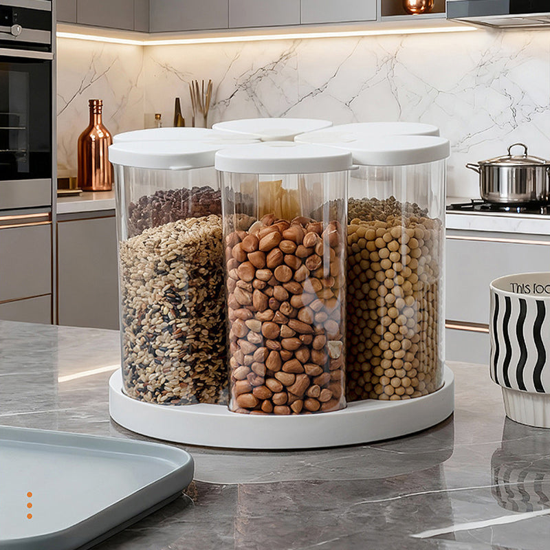 360° Rotating 6-Compartment Airtight Grain Storage Rack