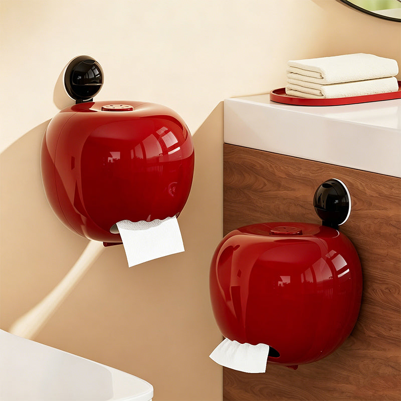 No-Drill Apple Suction Cup Tissue Holder with Aromatherapy