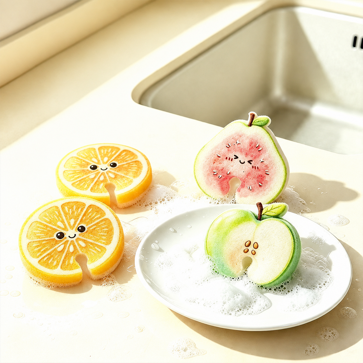 Fruit-Shaped Kitchen Sponge