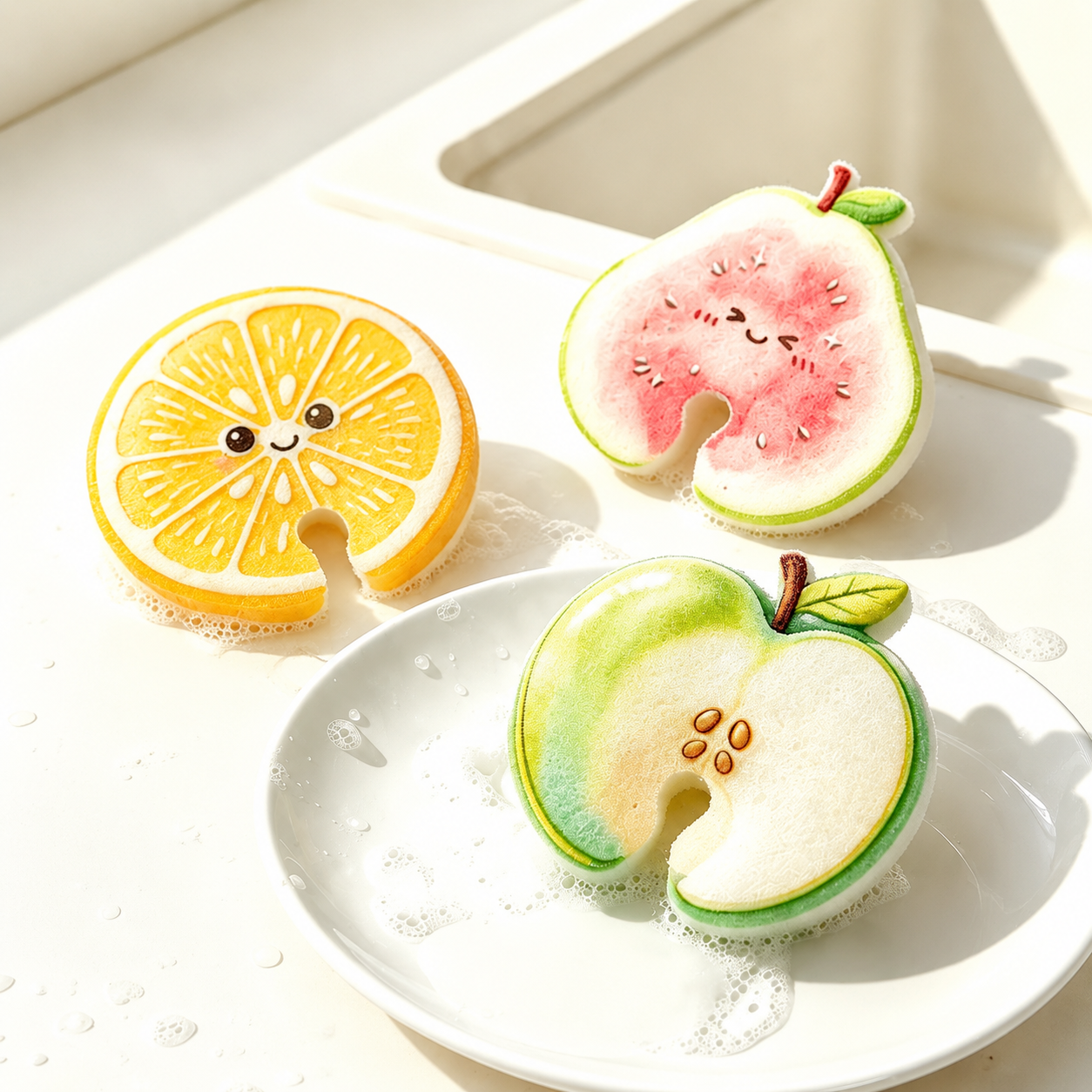 Fruit-Shaped Kitchen Sponge