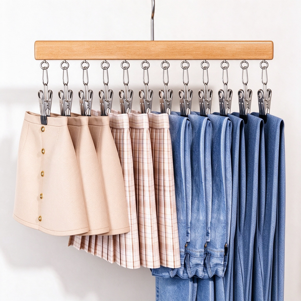 Multi-Clip Clothes Hanger