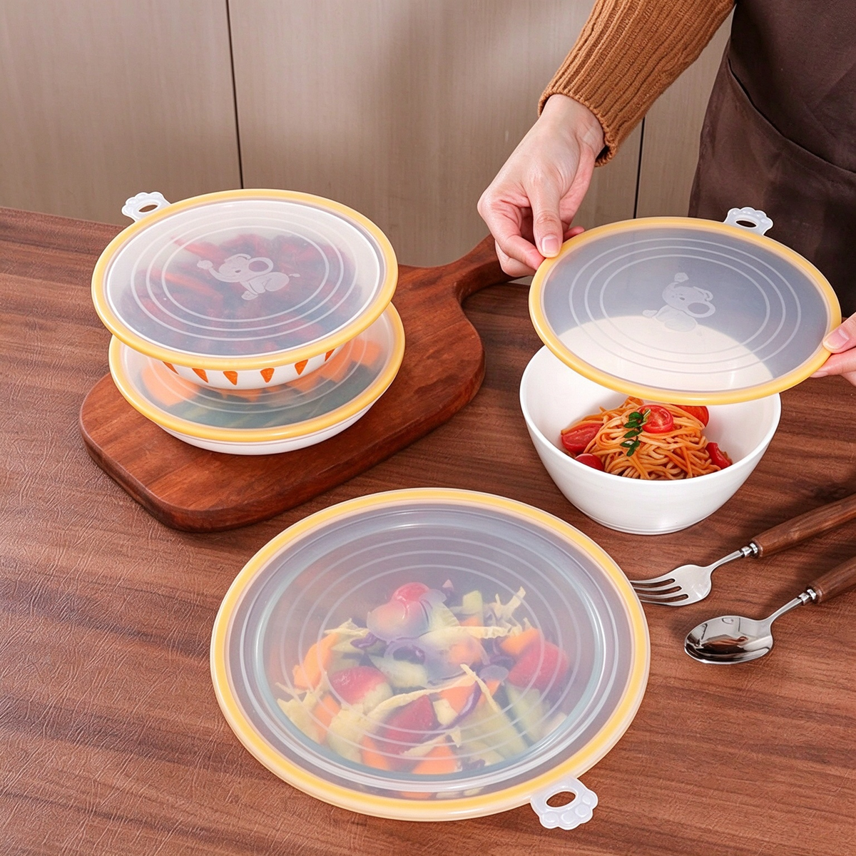 Press-to-Seal Food Storage Lid(3-Piece Set)