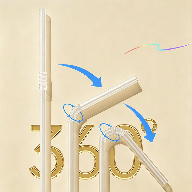 Individually Wrapped Food-Grade 360° Flexible Disposable Straws
