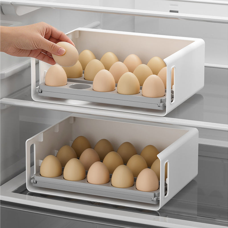 Multi-Layer Foldable Refrigerator Door Egg Organizer