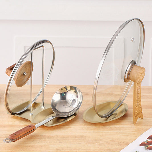 Stainless Steel Pot Lid & Utensil Holder with Drip Tray