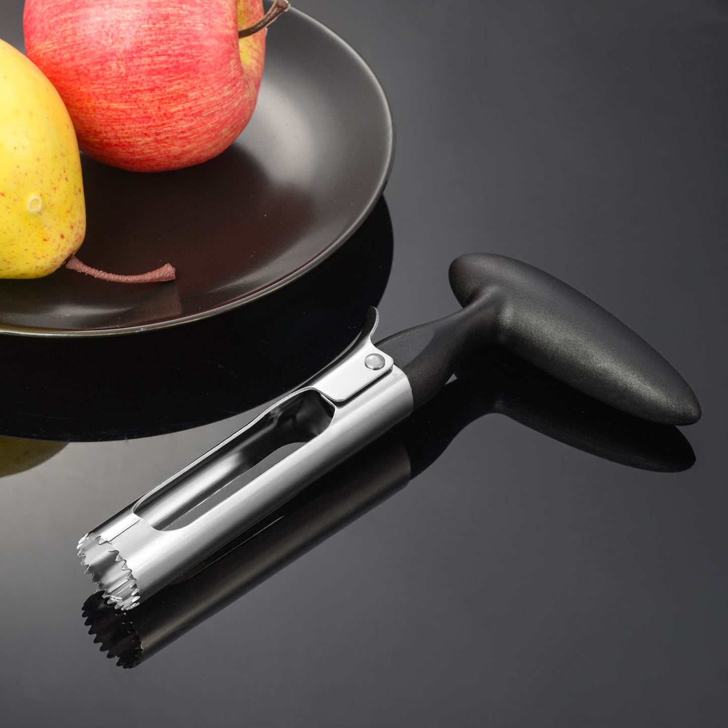 Stainless Steel Fruit Corer with Ergonomic Plastic Grip
