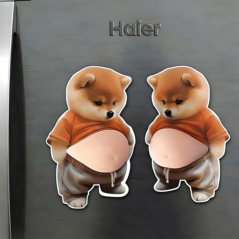 3D Big Belly Puppy Silicone Anti-Collision Wall Sticker