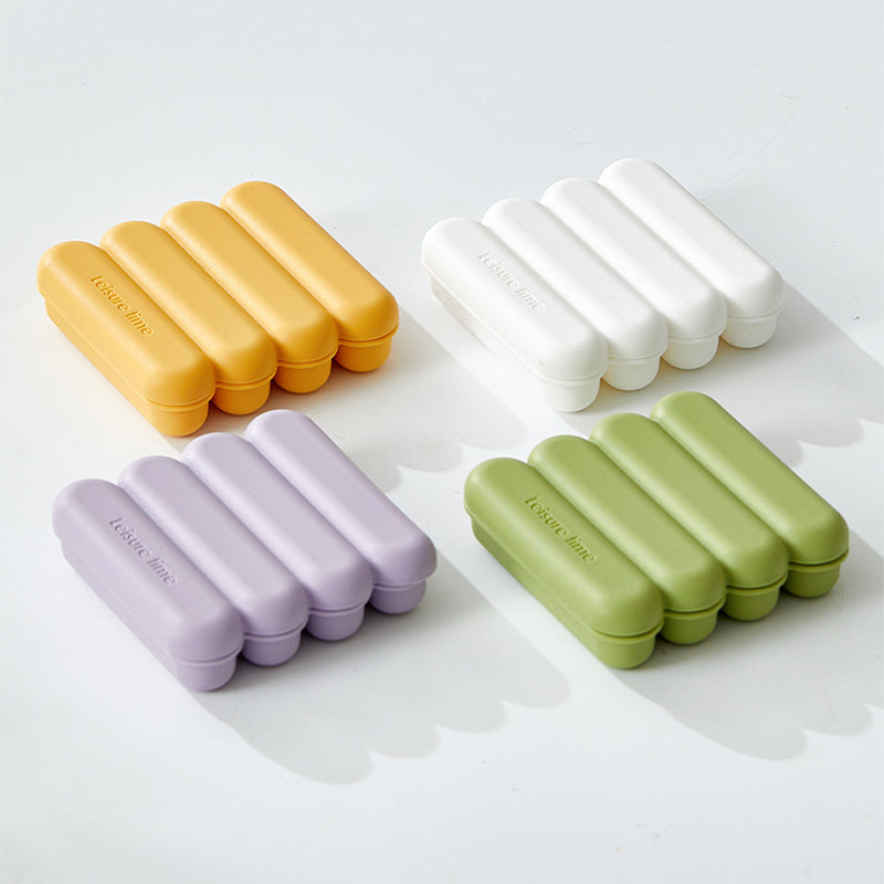 4-Grid Silicone Ice Stick Tray with Lid