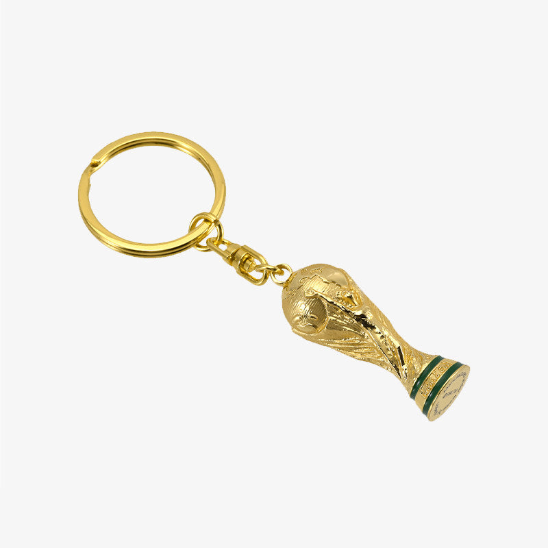 Mini Gold Trophy Keychain for Soccer Fans