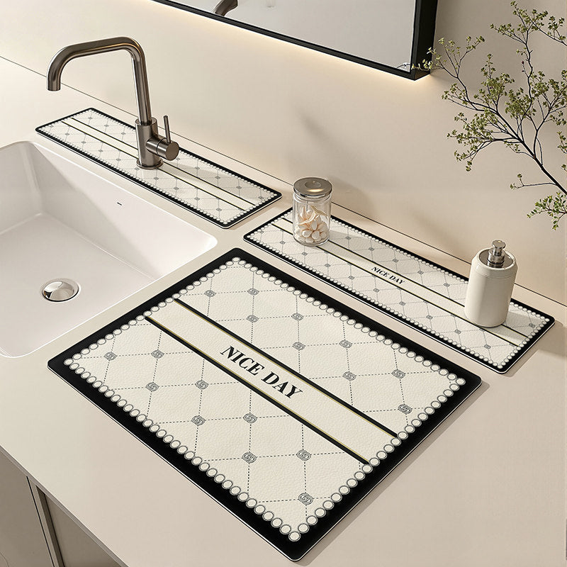 Premium Nappa Leather Quick-Dry Dish Drying Mat