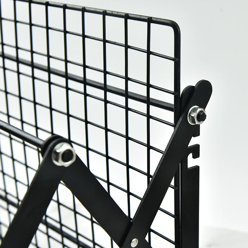 Multi-Layer Foldable Mesh Storage Rack with Adjustable Height