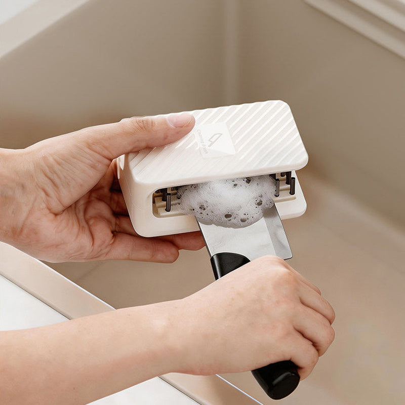 No-Drill Wall-Mounted Knife Cleaning Brush