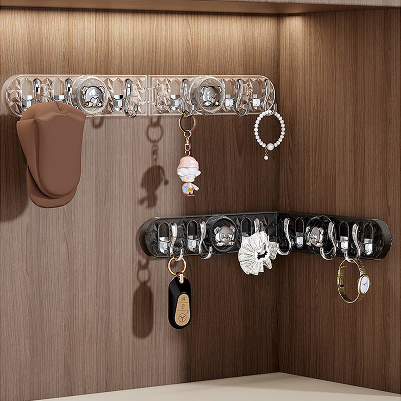 No-Drill Corner Suction Row Hooks – 180° Foldable