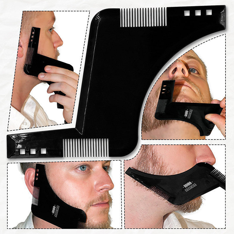 Professional Beard Shaping Template Comb with Dual-Sided Teeth