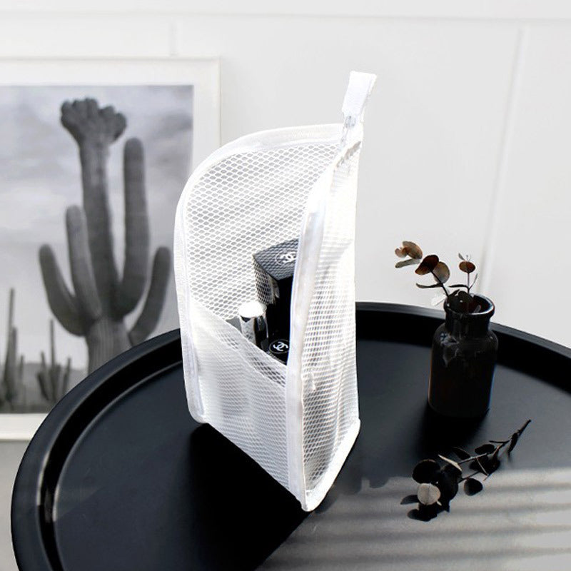 Portable Stand-Up Travel Makeup & Toiletry Bag – Breathable Mesh