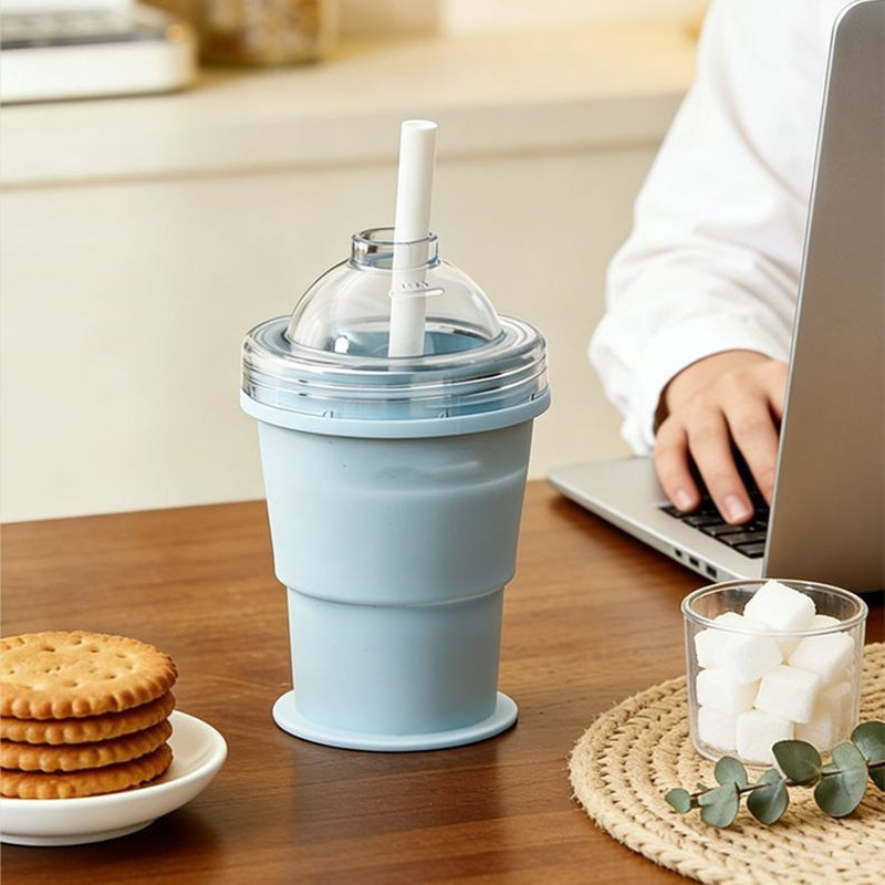 Foldable Ice Ball Cup – 2-in-1 Ice Maker & Drinking Bottle
