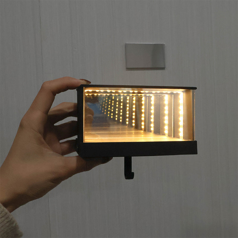 Wall-Mounted Mirror Key Hook – LED Infinity Light for Car Lovers