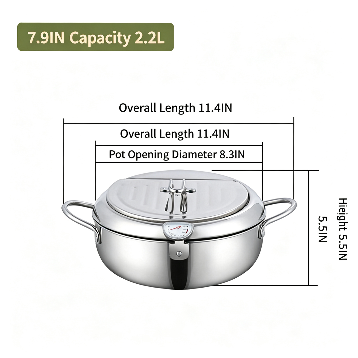 Stainless Steel Frying Pot