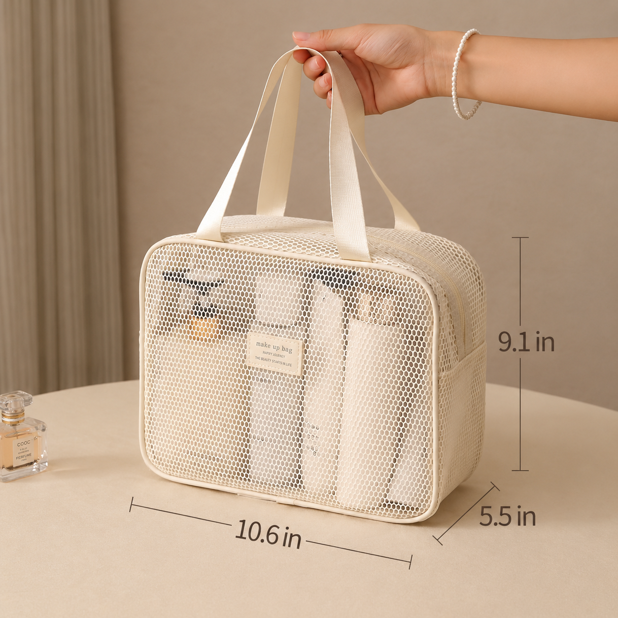 Waterproof Multi-Compartment Cosmetic Travel Bag