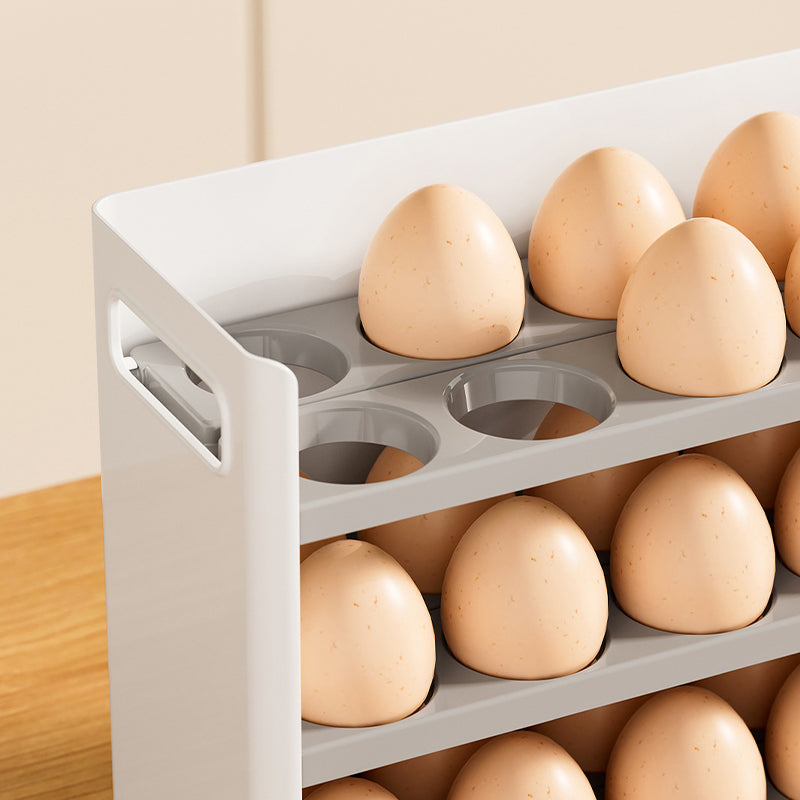 Multi-Layer Foldable Refrigerator Door Egg Organizer
