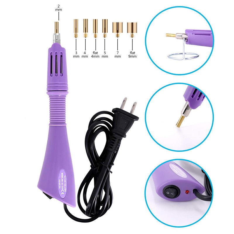 Portable DIY Rhinestone Applicator with Interchangeable Tips
