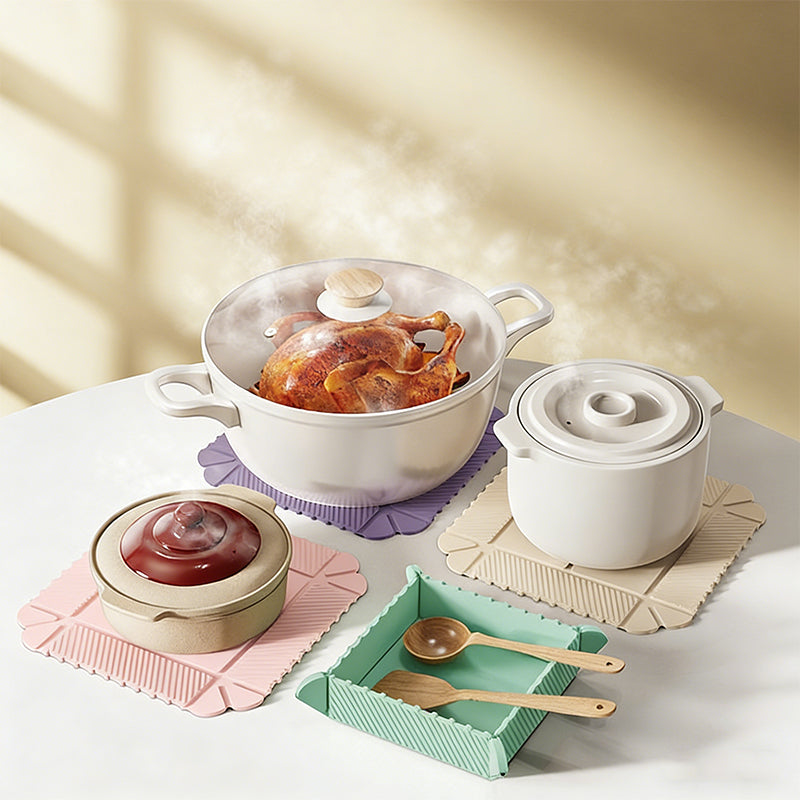 Magnetic Foldable Silicone Mat – Cutting Board, Trivet & Storage Box