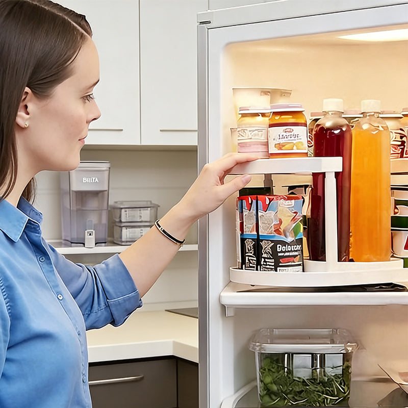 Rotatable Spice Organizer – Inner Ring & Full Rotation with Adjustable Top Shelf
