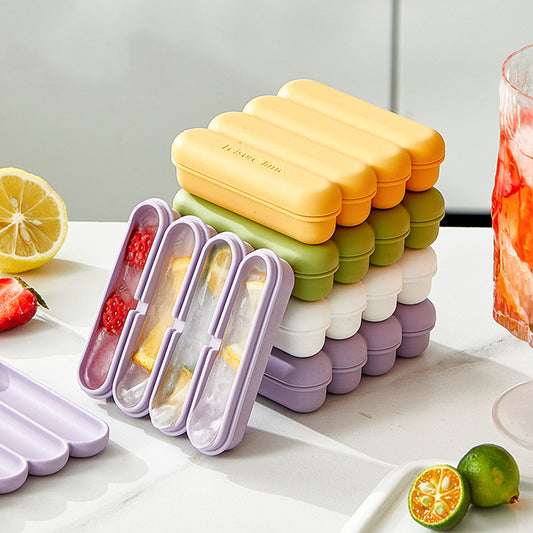 4-Grid Silicone Ice Stick Tray with Lid