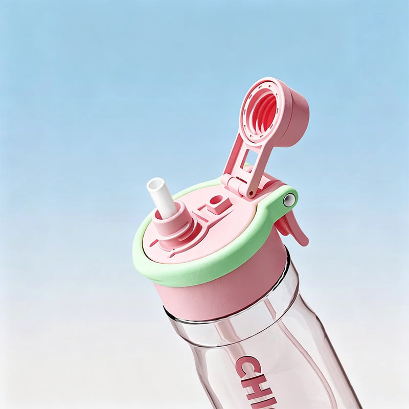 750ml Portable Mist Water Bottle with Dual Drinking Spouts