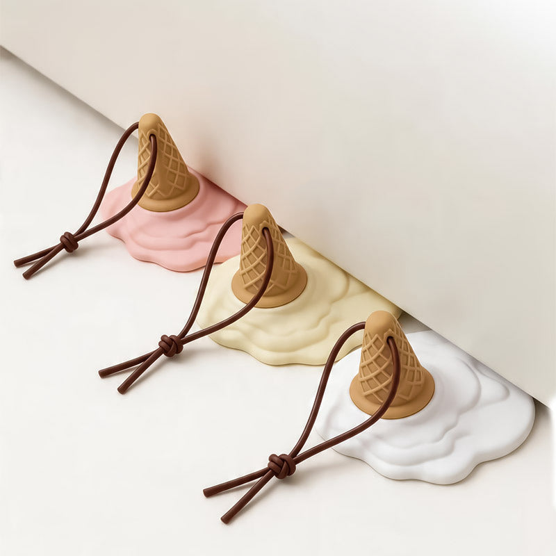 Cute Ice Cream Door Stop – Strong Suction Floor Stopper