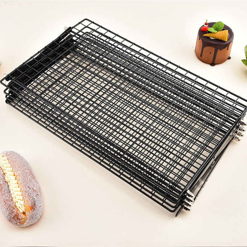 Multi-Layer Foldable Mesh Storage Rack with Adjustable Height