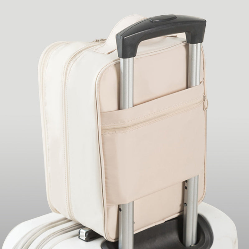 Portable Triple-Layer Shoe Organizer Bag with Back Pocket