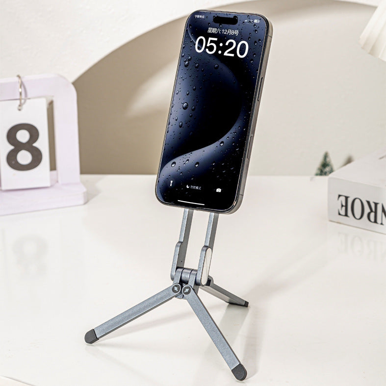 Dual-Sided Magnetic Phone Stand, 180° Rotating Foldable Tripod with Strong Base & Hanging Hook