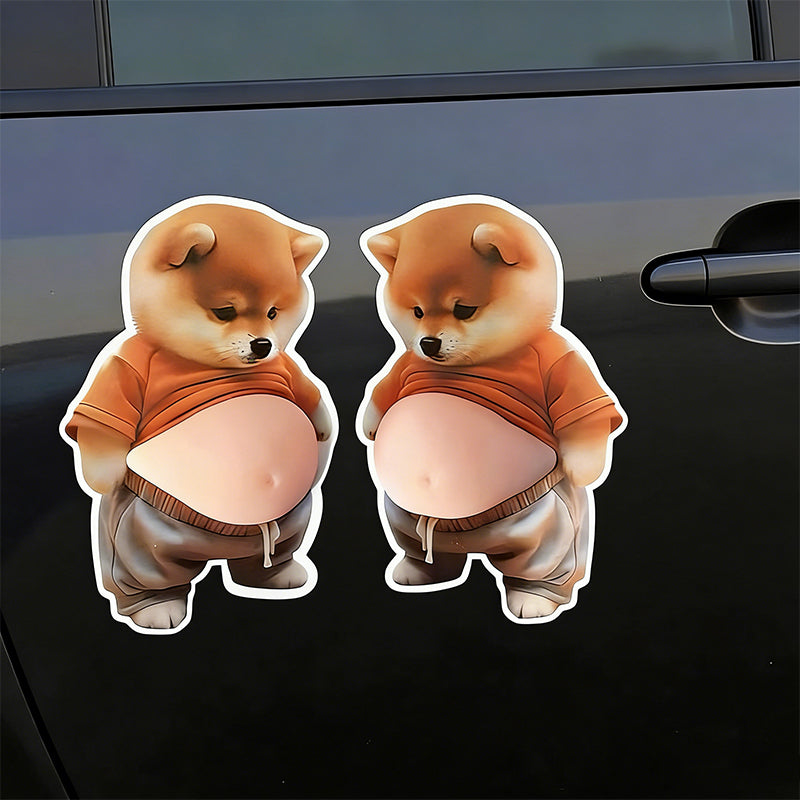 3D Big Belly Puppy Silicone Anti-Collision Wall Sticker