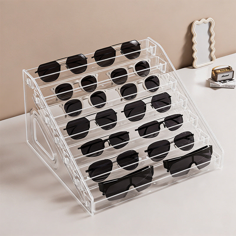 Large Capacity Acrylic Tiered Eyeglass Storage Rack