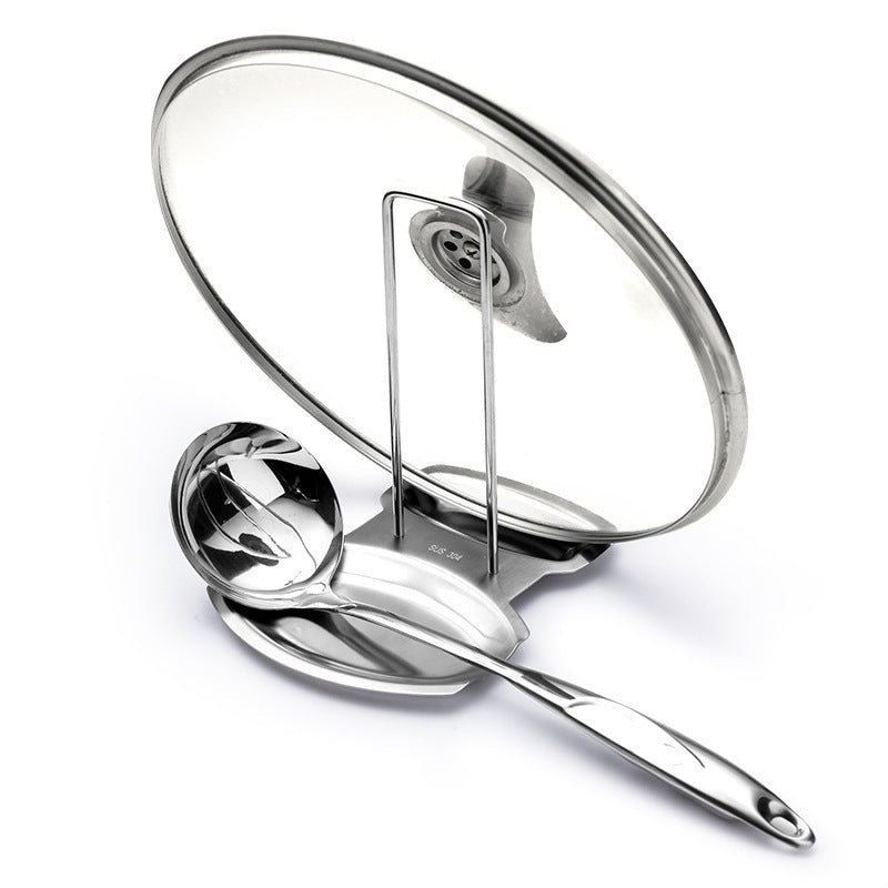 Stainless Steel Pot Lid & Utensil Holder with Drip Tray