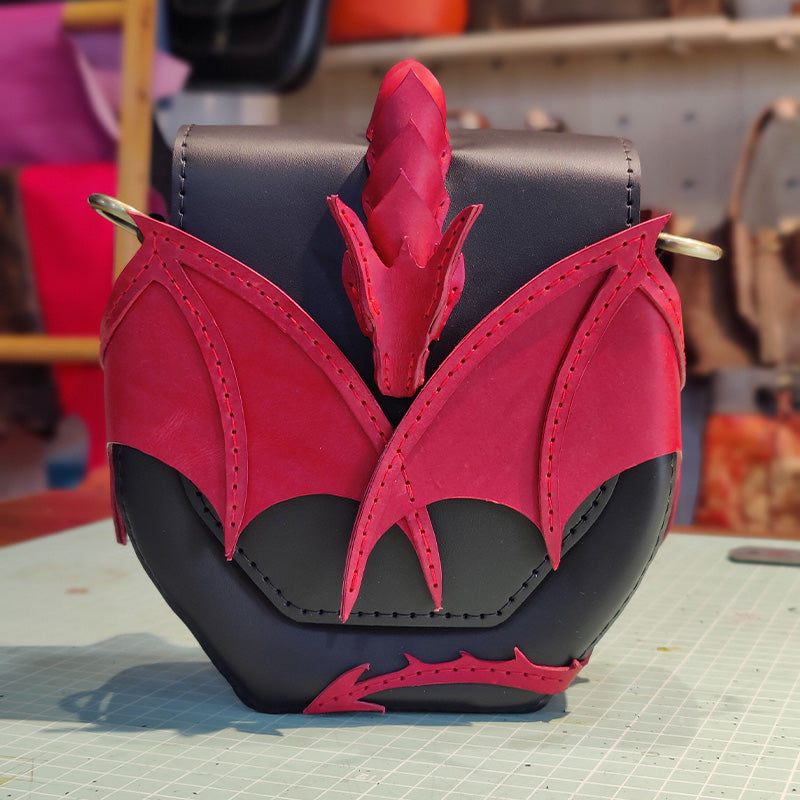 Dragon Wing Leather Crossbody Bag – Fantasy PU Shoulder Bag with 3D Dragon Design