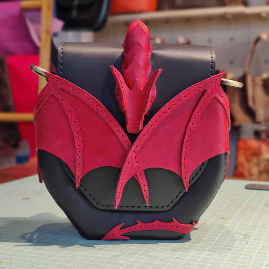 Dragon Wing Leather Crossbody Bag – Fantasy PU Shoulder Bag with 3D Dragon Design