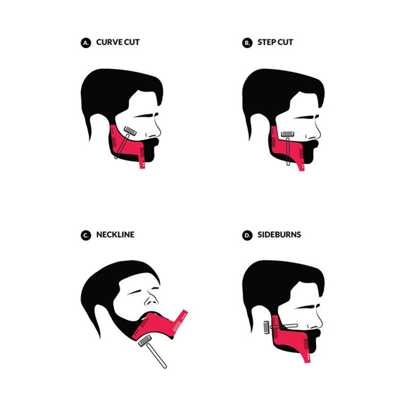 Professional Beard Shaping Template Comb with Dual-Sided Teeth