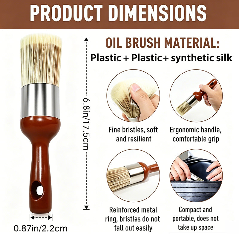 Premium Horsehair Leather Care Cleaning Brush for Genuine Leather Bags