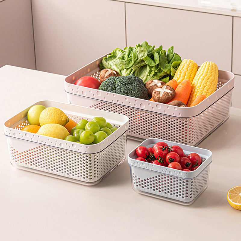 Large Capacity 2-Tier Stackable Square Drain Basket Set