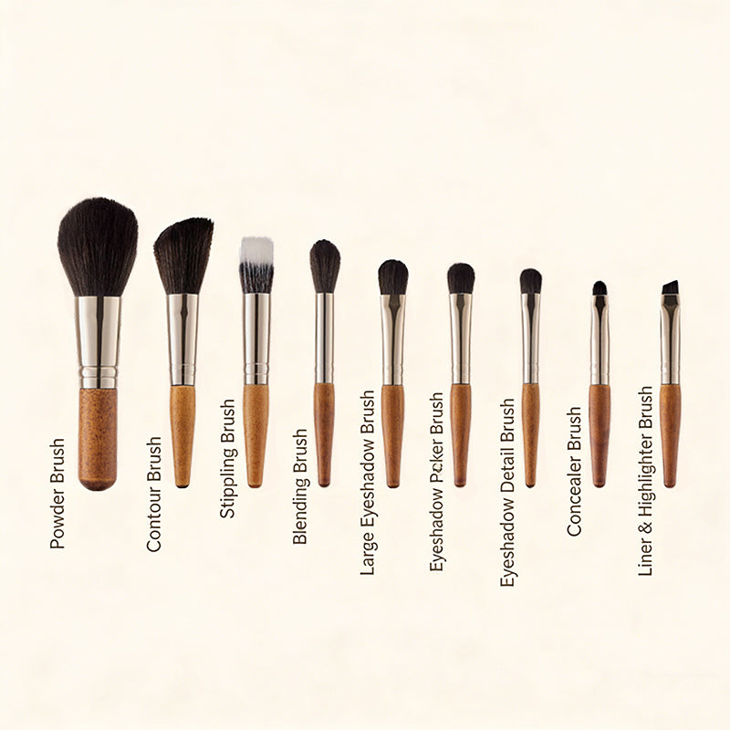 Mini Portable Makeup Brush Set – 9PCS with PU Case