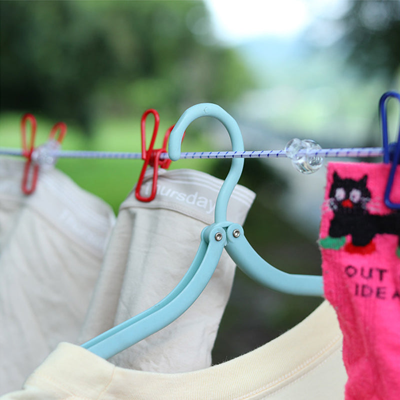 Portable Travel Elastic Clothesline with Windproof Clips & Hooks
