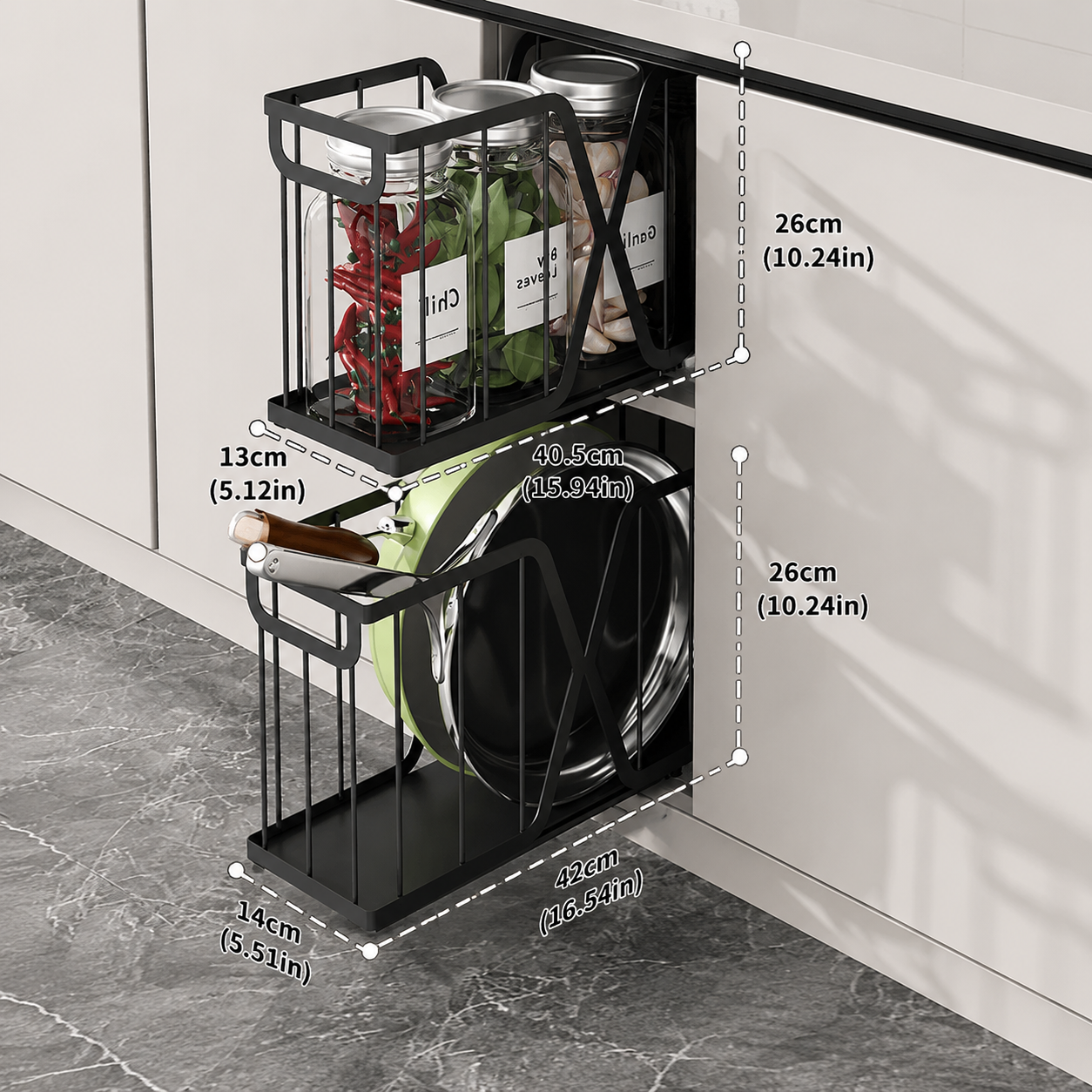 Pull-Out Kitchen Cabinet Organizer