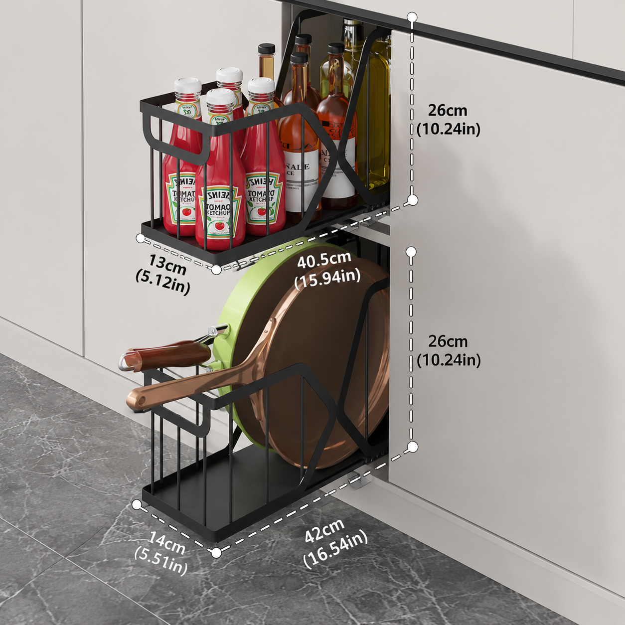 Pull-Out Kitchen Cabinet Organizer