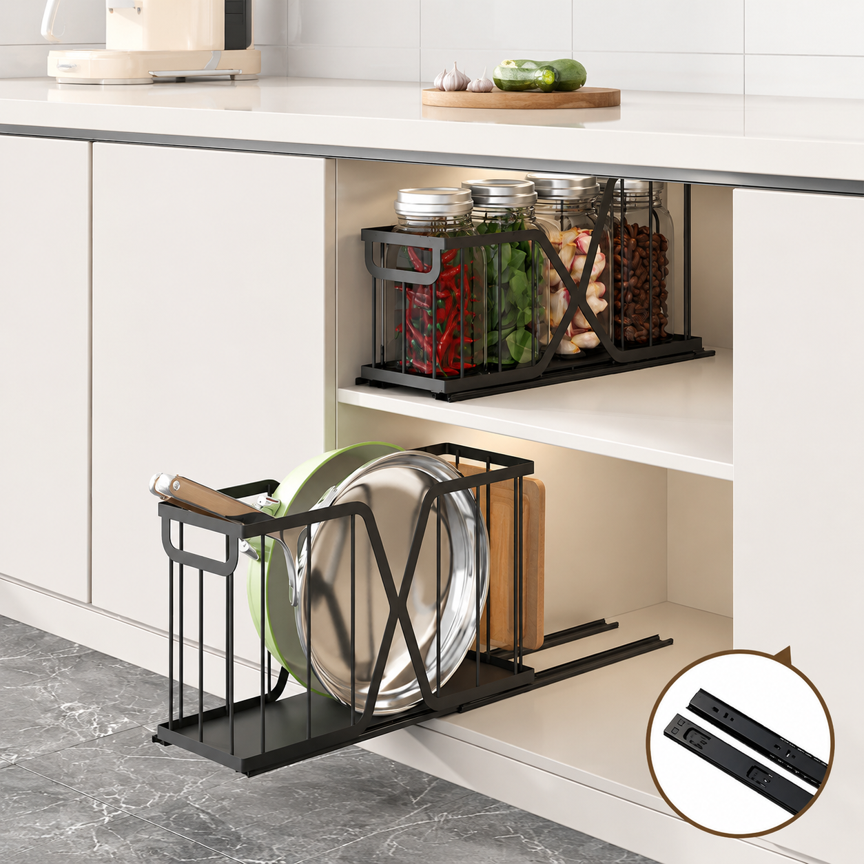 Pull-Out Kitchen Cabinet Organizer